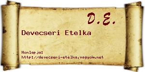 Devecseri Etelka névjegykártya